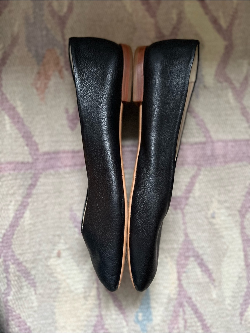 Bird of Flight Pointed Black Leather Flats - Picture 7 of 8